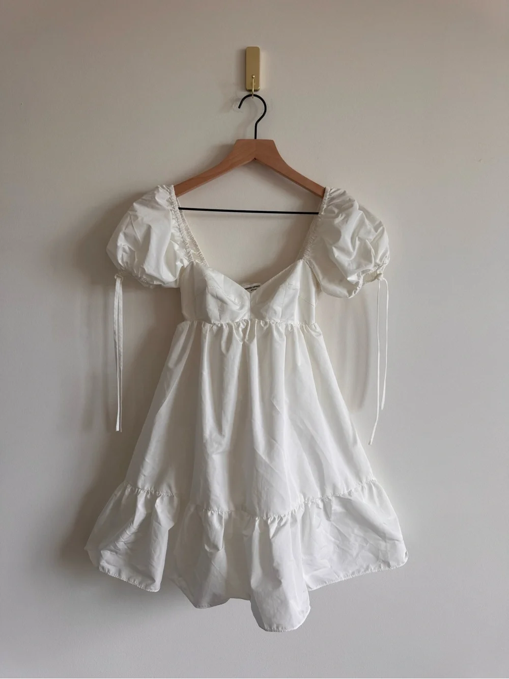 Amanda Uprichard | White Puff Sleeve Sicily Babydoll Mini Dress ~ XS